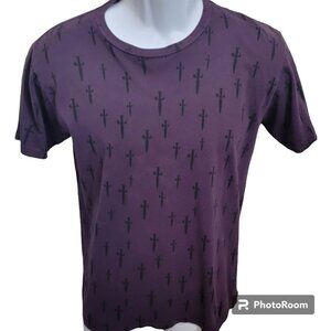 Vans Johnny Layton Design Tee-Shirt, Men M, Purple w/Black Swords, EUC